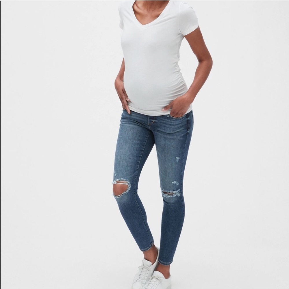 Gap Maternity Distressed Full Panel Favorite Jeggings